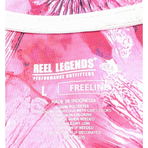 Reel Legends Pink Nautilus Shell Short Sleeve Freeline Performance Shirt Size L - Picture 3 of 5